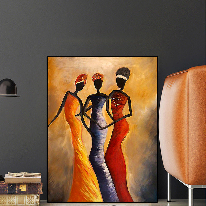 Vintage African American Woman Portrait  Poster Art Wall Living Room Decoration Canvas Painting
