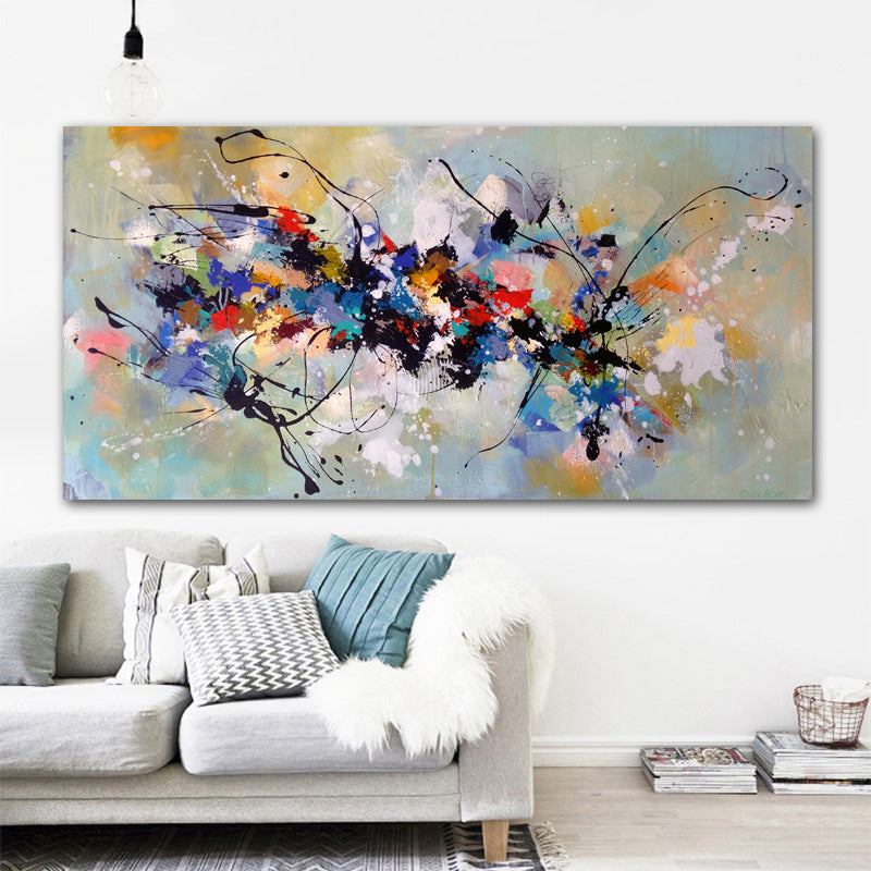 Abstract color painting canvas mural