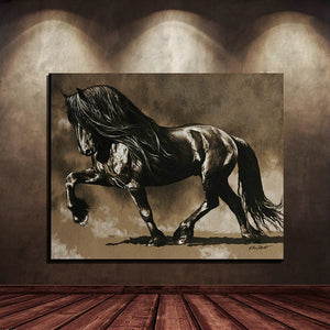 Black Horse Hd Inkjet Home Art Decoration Painting
