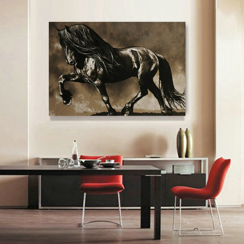 Black Horse Hd Inkjet Home Art Decoration Painting