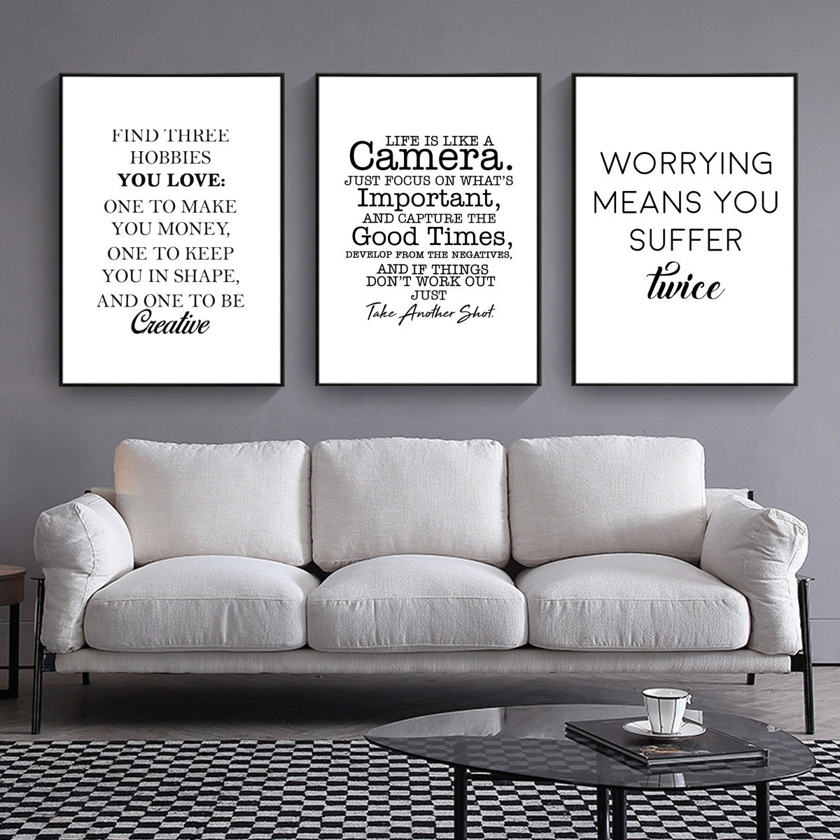 Poster Quote Canvas Painting Phrases Motivational Wall-Art Home-Decor Pictures Minimalist