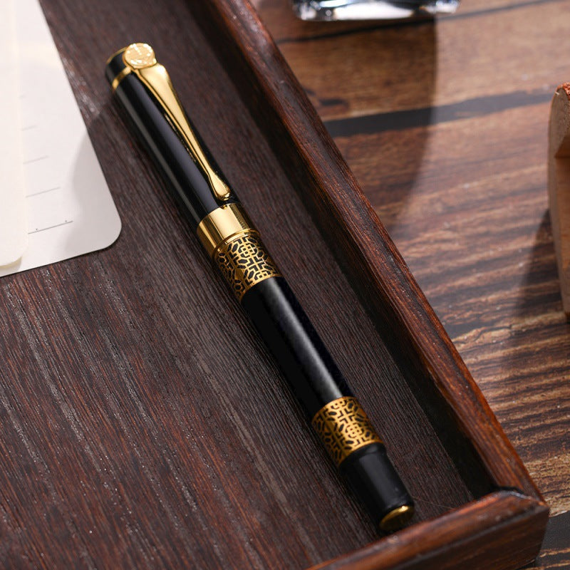 Signature Pen Metal Engraving Private Custom Student Fountain Pen Men's Signature Black Gel Pen