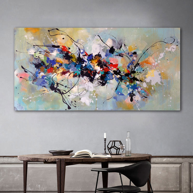 Abstract color painting canvas mural