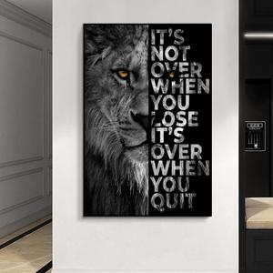 Lion Inspirational Quotes Canvas