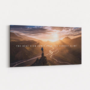 The Best Quotes From The Toughest Climb Inspirational Poster Canvas Painting