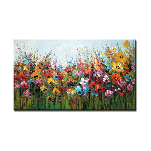 Hand Painted Abstract Thick Flower Oil Painting