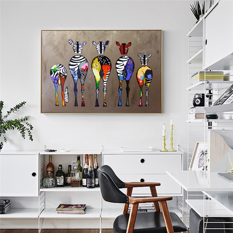 Abstract Zebra Canvas Art Paintings