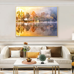 Abstract Landscape Canvas Painting On The Wall Posters And Prints Tree by the Lake