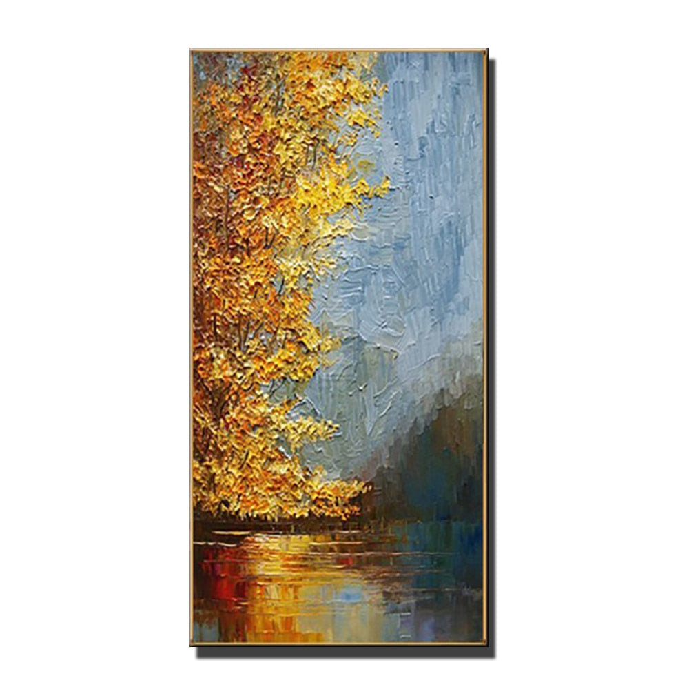 Abstract 3D Landscape Painting Home Decor Wall Art Hand Painted Oil Painting On Canvas Thick Texture Paintings For Living Room