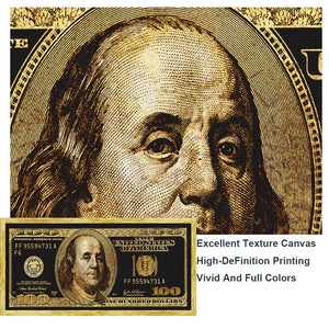 Golden Dollar Inspirational Canvas Art Posters And Prints Silver Money Canvas Paintings On the Wall Art Picture For Living Room