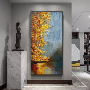 Abstract 3D Landscape Painting Home Decor Wall Art Hand Painted Oil Painting On Canvas Thick Texture Paintings For Living Room