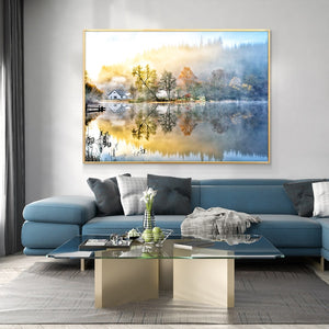 Abstract Landscape Canvas Painting On The Wall Posters And Prints Tree by the Lake