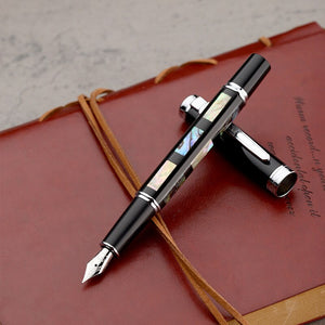 WOOD FOUNTAIN PEN Jinhao Pen Business Ink Pens Luxury Quality Red Wooden Stationery Students Business Office Medium Nib