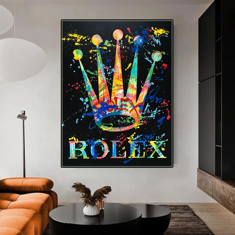 Modern Luxury Crown Art Posters Graffiti Artwork Street Canvas Paiting and Prints Wall Art Picture Cuadros for Home Decoration