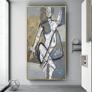 Gold Picasso Oil Painting On Canvas Handmade