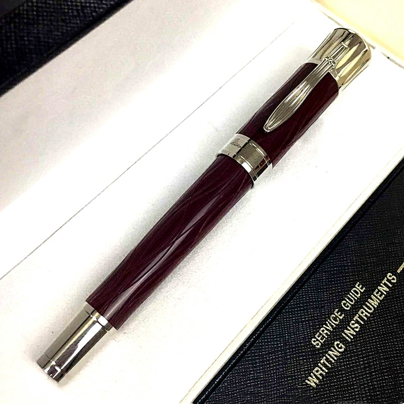 1 Limited Edition Writer Mark Twain Rollerball Pen Black/Blue/Wine Red Resin Ice Cracks Design Writing MB Ballpoint Pens 0068/8000