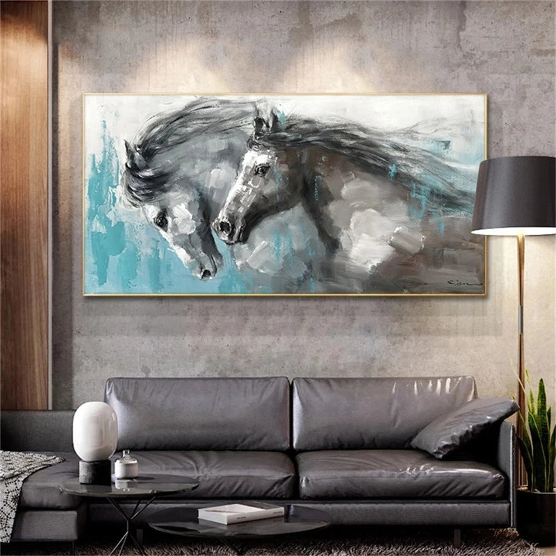 (2 Different Prints)Canvas Poster Painting Running Horse Pictures