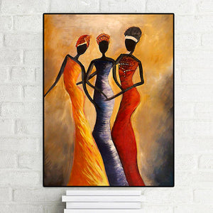 Vintage African American Woman Portrait  Poster Art Wall Living Room Decoration Canvas Painting