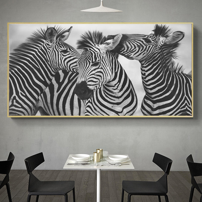 Zebra Family Picture Nordic Canvas Painting