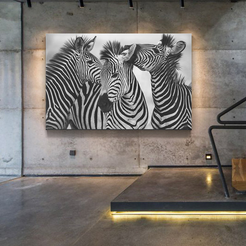 Zebra Family Picture Nordic Canvas Painting
