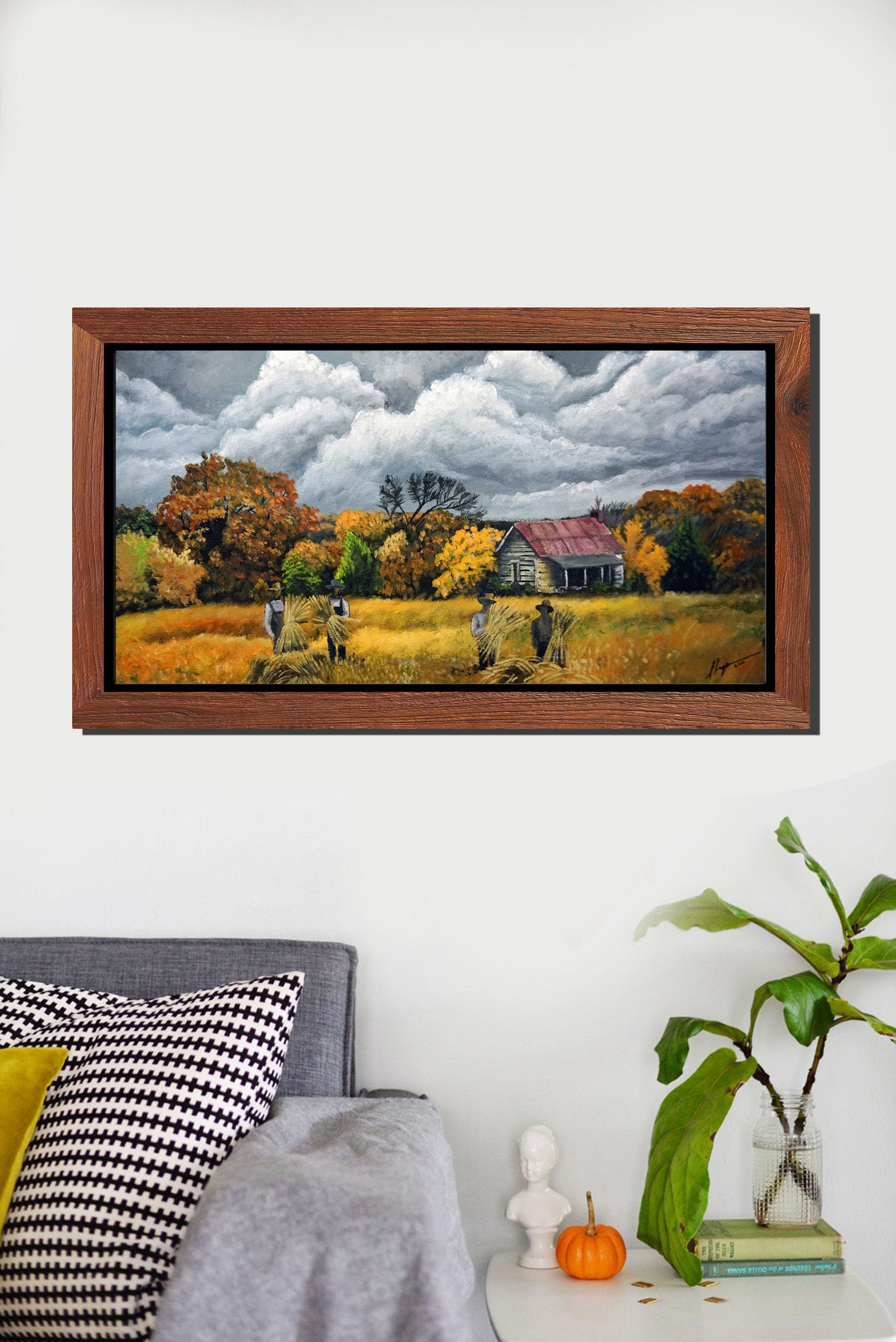 The Harvest Collection 4 Canvas Painting, Original Art, Giclee Print Hand Painted/ Embellished with Acrylics, oil, unstretched canvas