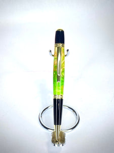 1 Beautifully! One of a Kind, Hand Cast,Hand Turned writing pen and base set.