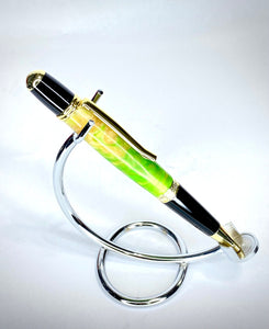 1 Beautifully! One of a Kind, Hand Cast,Hand Turned writing pen and base set.