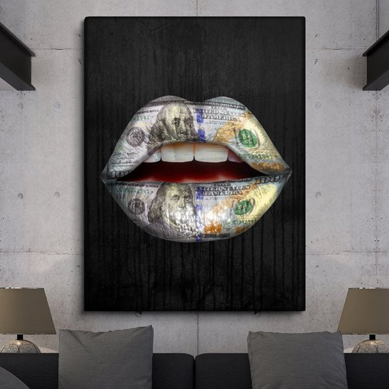 Abstract graffiti lip wall painting