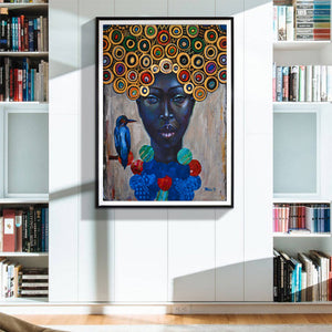 African Explosive Girl's Decorative Painting Hanging Picture Frameless Painting Core