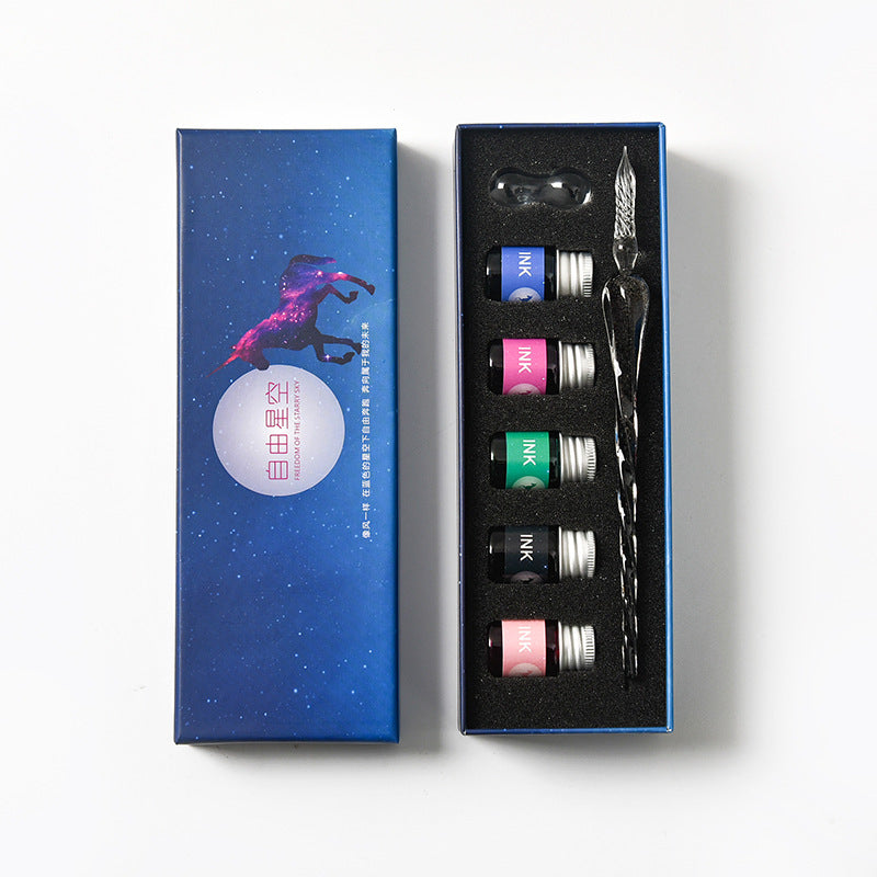 Glass Pen Dip-pen Gift Set Starry sky Color ink