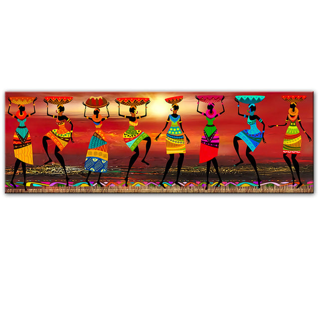 Home Single African Women Dancing Oil Painting Canvas Mural Decoration