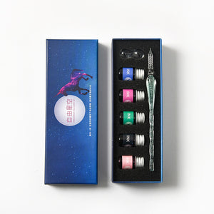 Glass Pen Dip-pen Gift Set Starry sky Color ink