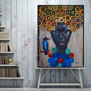 African Explosive Girl's Decorative Painting Hanging Picture Frameless Painting Core