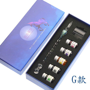 Glass Pen Dip-pen Gift Set Starry sky Color ink