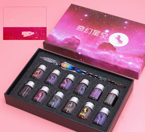 Glass Pen Dip-pen Gift Set Starry sky Color ink