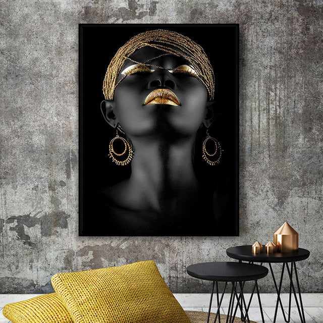 (2 Different Prints)African woman decorative painting
