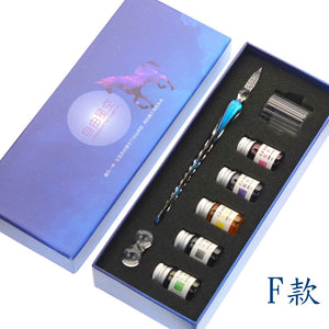 Glass Pen Dip-pen Gift Set Starry sky Color ink