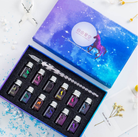 Glass Pen Dip-pen Gift Set Starry sky Color ink