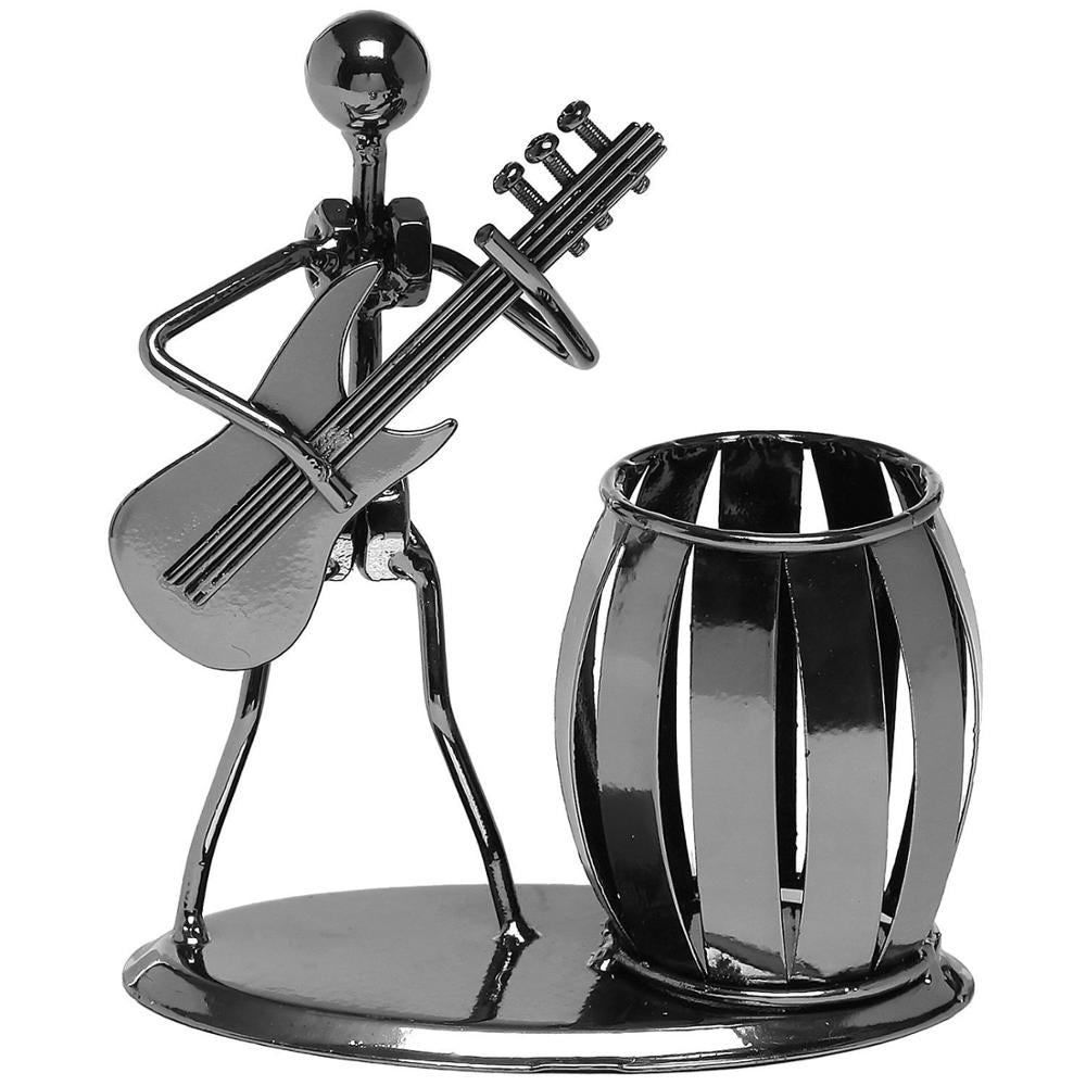 Metal Guitar Bass Violin Rocker Pencil Pen Holder Cup Desktop Stand Storage Box Home Decoration Accessories