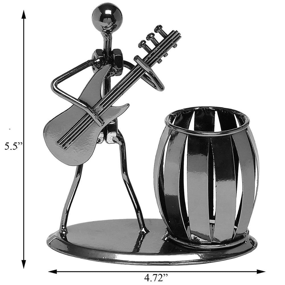 Metal Guitar Bass Violin Rocker Pencil Pen Holder Cup Desktop Stand Storage Box Home Decoration Accessories