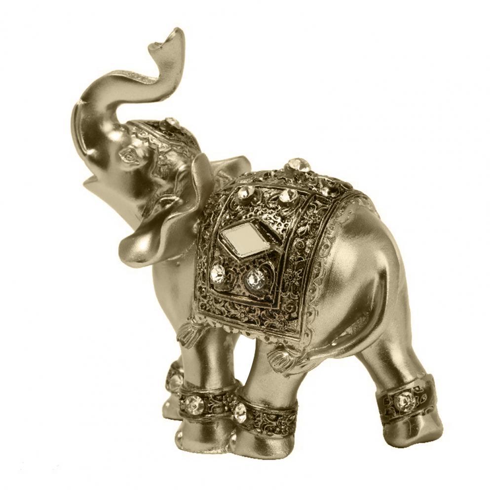 Eye-catching Elephant Figurine Fine Symbol Resin Elegant Elephant Trunk Sculpture for Home