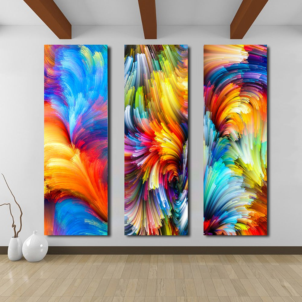 Abstract Art Canvas Painting Colorful Clouds Modern Wall Pictures, Big Size Canvas Art Prints