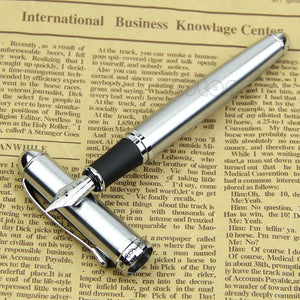 Luxury Brand Jinhao X750 Silver Stainless Steel Fountain Pen Medium 18KGP Nib