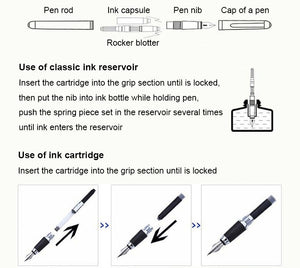 high quality Fountain Pen 0.5mm Nib gift Box School Office Stationery Writing Luxury Ink Pens