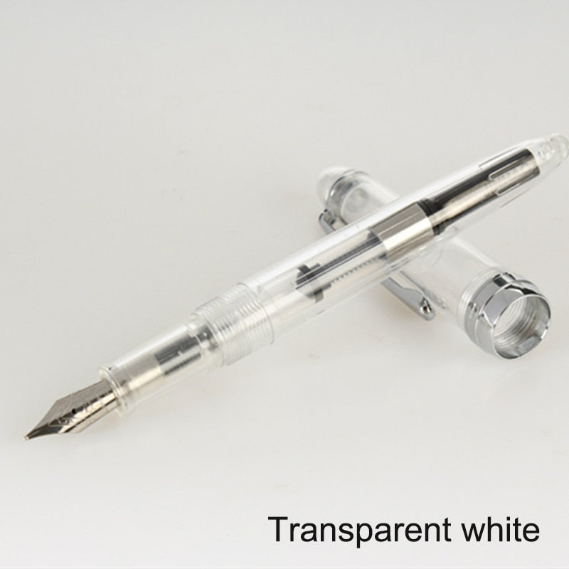 Jinhao992 Transparent Fountain Pen Luxury Ink Pen Student Pluma Fuente Stylo Plume Pluma Tinta Stationery Supplies Writing Gift