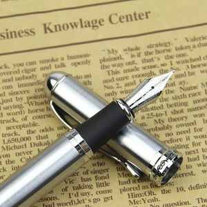 Luxury Brand Jinhao X750 Silver Stainless Steel Fountain Pen Medium 18KGP Nib