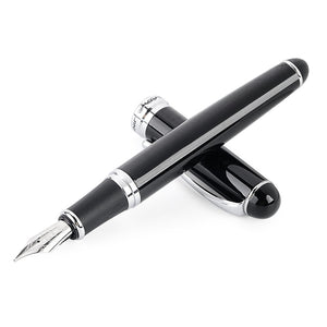 Luxury Brand Jinhao X750 Silver Stainless Steel Fountain Pen Medium 18KGP Nib