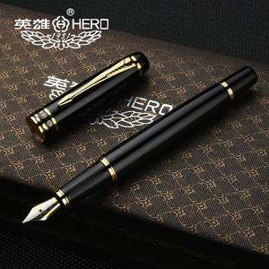 Hero 1501 Golden Eagle Fountain Pen Standard F nib Black bag packing high-grade Ink Pens