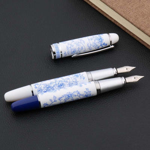 High Quality Hot New Chinese Blue and White Porcelain Pattern Medium Nib Fountain Pen Stationery Office School Supplies