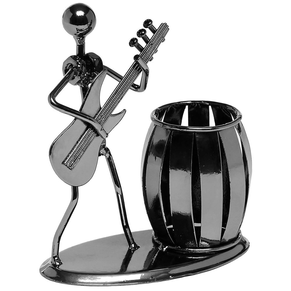 Metal Guitar Bass Violin Rocker Pencil Pen Holder Cup Desktop Stand Storage Box Home Decoration Accessories